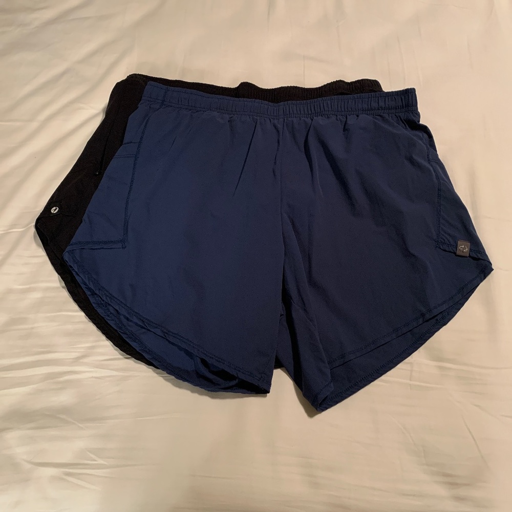 Oiselle Women's Athletic Shorts - Black and Blue